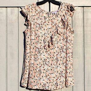 Motherhood Maternity Floral Ruffle Top | Size L